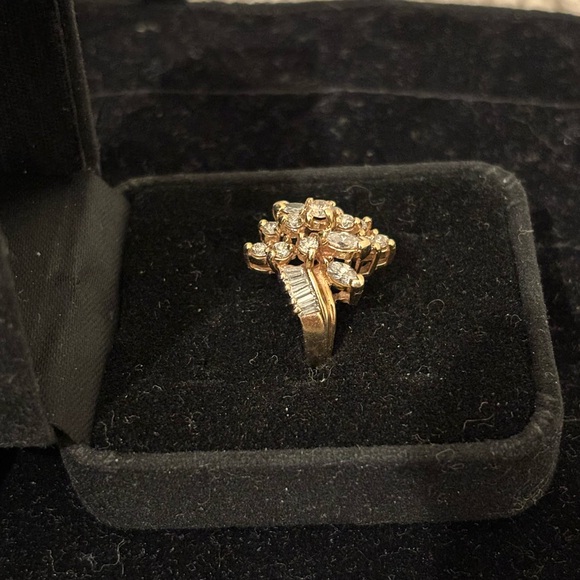 Size 5 14k yellow gold diamond cluster ring, 1.15ct total, APPRAISED - Picture 5 of 14